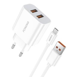 Foneng Ładowarka sieciowa Foneng EU45, 2x USB + Kabel USB Micro