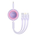 Baseus Kabel USB-C 3w1 Baseus Bright Mirror 4, micro USB / Lightning / USB-C, 100W / 3.5A, 1.1m (fioletowy)