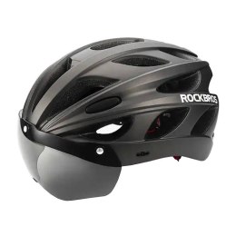 Rockbros Kask rowerowy regulowany + okulary Rockbros TT-16 (czarny)