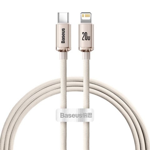 Baseus Kabel USB-C do iP Baseus Crystal Shine, 20W, 1.2m (różowy)