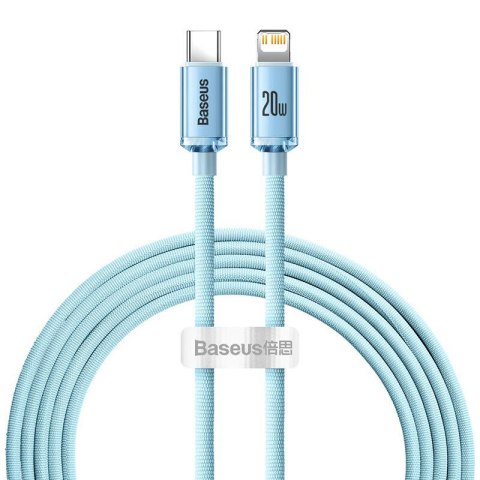 Baseus Kabel USB-C do iP Baseus Crystal Shine, 20W, 2m (niebieski)