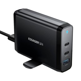 Essager Ładowarka sieciowa 2xUSB-C 1xUSB-A 140W Essager GaN (czarna)