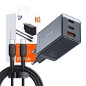 Mcdodo Ładowarka sieciowa GaN Mcdodo CH-1543, 2x USB-C, 1x USB, 67W + kabel USB-C do USB-C 2m (czarna)