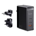 Mcdodo Uniwersalna ładowarka sieciowa/adapter podróżny UK/US/EU GaN Mcdodo CH-8101 Pro, 100W, 2xUSB-C, USB-A (czarna)