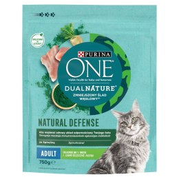 PURINA One DualNature Natural Defense Adult - sucha karma dla kota - 750 g