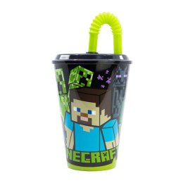 Stor Kubek / Bidon ze słomką STOR 40430 430 ml Minecraft (czarny)