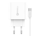 Foneng Ładowarka sieciowa Foneng EU46, 1xUSB, QC 3.0 + Kabel USB typ C