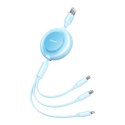 Baseus Kabel USB 3w1 Baseus Bright Mirror 2, micro USB / Lightning / USB-C, płaski, 3.5A, 1.1m (błękitny)