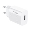 Vipfan Ładowarka sieciowa VFAN E01, 1x USB, 2.4A (biała)