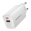 Essager Ładowarka USB-C+USB-A 65W Essager GaN (biały)