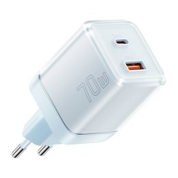 Essager Ładowarka sieciowa Yueqi 70W GaN USB-C + USB-A (niebieski)