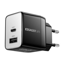 Essager Ładowaka sieciowa, Essager, ECT33W-LJB01-Z, GaN, 1xUSB-A, 1xUSB-C, 33W (czarna)