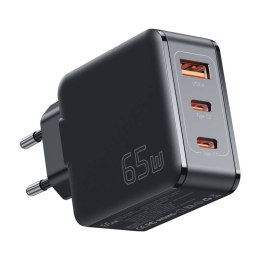 Essager Ładowarka sieciowa, Essager, ECT2CA-JZB01-Z, GaN, USB-A, 2xUSB-C, 65W (czarna)