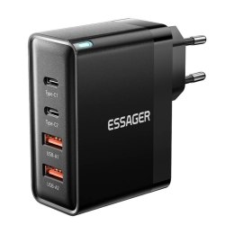 Essager Ładowarka sieciowa, Essager, ECT2CA-QYB01-Z, 2xUSB-C, 2xUSB-A, 100W (czarna)