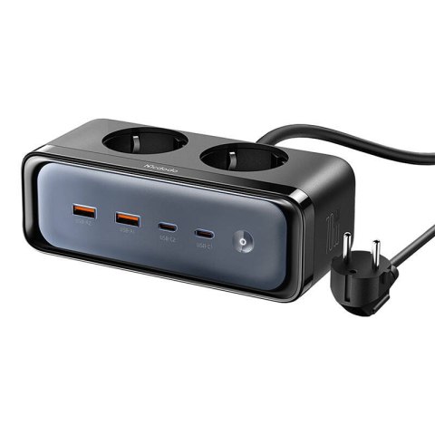 Mcdodo Listwa zasilająca z 2 gniazdami 6w1, 2x USB-C, 2x USB-A Mcdodo CH-4610, EU (czarna)