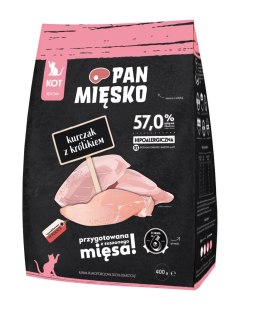 Pan mięsko - Kurczak z królikiem - Sucha karma dla kota - 400g