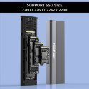 QOLTEC OBUDOWA NA DYSK SSD M.2 | SATA | NGFF | USB-C | SUPER SPEED | 2TB | SZARY