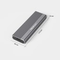 QOLTEC OBUDOWA NA DYSK SSD M.2 | SATA | NGFF | USB-C | SUPER SPEED | 2TB | SZARY