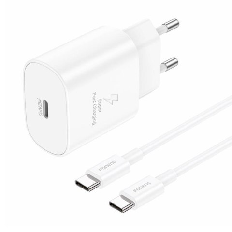 Foneng Ładowarka sieciowa Foneng EU51 USB-C 25W + kabel USB-C - USB-C (biała)