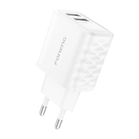 Foneng Ładowarka sieciowa Foneng EU53 2xUSB-A, 2,4A (Biała)