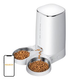 Rojeco Inteligentny dozownik karmy Rojeco 4L Automatic Pet Feeder WiFi Version with Double Bowl