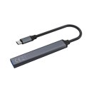 SAVIO HUB USB-C - 3 X USB-A 2.0, 1 X USB-A 3.0, SZARY, AK-71