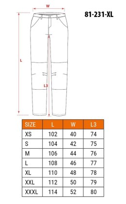 NEO tools 81-231-XL spodnie ochronne