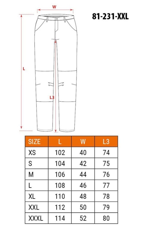 NEO tools 81-231-XXL spodnie ochronne