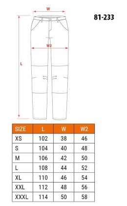 NEO tools 81-233-XXL spodnie ochronne Czarny