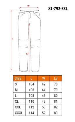 NEO tools 81-792-XXL spodnie ochronne Żółty