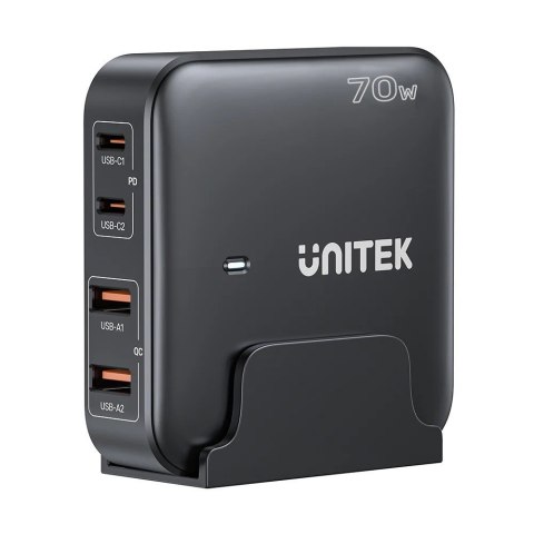 UNITEK ŁADOWARKA BIURKOWA GAN 70W 2XUSB-A 2XUSB-C