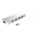 Stacja dokująca j5create USB3.0 Mini Dock 1x HDMI/1xVGA/2xUSB 3.1/1xMicro USB/1xRJ45 Gigabit; kolor srebrny JUD380-N