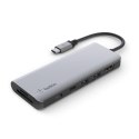 Hub Belkin Connect USB-C 7-in-1 Multiport Adapter 1x4k HDMI/2xUSB-A/1xUSB-C PD3.0/1xRJ45 Gigabit/1xCard reader/1xAudio Grey