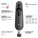 Wskaźnik laserowy Logitech R500s (910-005843) pilot bezprzewodowy Bluetooth/RF Grafitowy