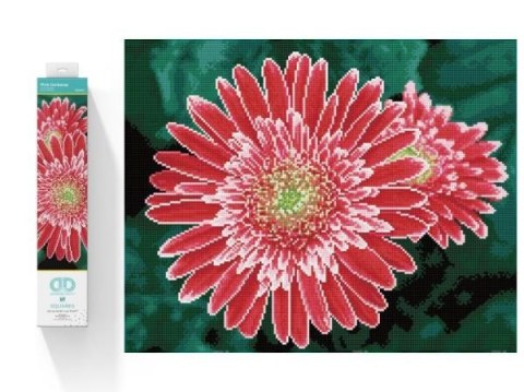 Haft diamentowy Diamond Dotz Diamentowa mozaika Gerbera różowa 58x48cm DQ10001