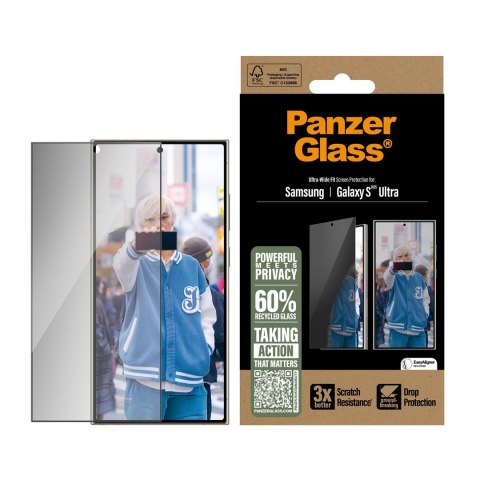 PanzerGlass Privacy Screen Protector Samsung Galaxy S25 Ultra | Ultra-Wide Fit | PanzerGlass