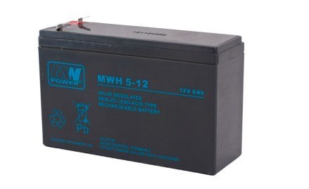 Akumulator MPL MW POWER MWH 5-12L kwasowo-ołowiowy VRLA AGM bezobsługowy 12 V 6 Ah Czarny