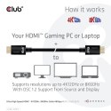 CLUB3D Ultra High Speed HDMI 4K120Hz, 8K60Hz Certified Cable 48Gbps M/M 2 m / 6.56 ft