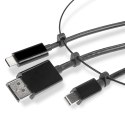 Lindy 38304 adapter kablowy HDMI Typu A (Standard) DisplayPort + Mini DisplayPort + USB Type-C Czarny