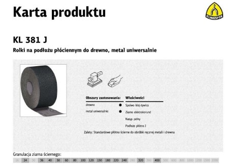 K.PŁÓTNO ROLKA 150mm 36 KL381J (30mb)