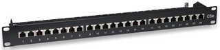 Patchpanel 19 cali, 24 porty, STP kat.5e czarny