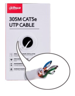 Kabel sieciowy DAHUA drut, 100% miedź PFM920I-5EUN (UTP; 305m; kat. 5e;)