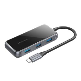 Vention Adapter 5w1 Vention TFBHB Hub USB-C do HDMI 4K@60Hz, 3x USB 3.0, PD (szary)