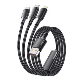 Essager Kabel USB-A 3w1, Essager, EXCMTL-JJ01-P, USB-C/Lightning/Micro, 100W, 1.2m (czarny)