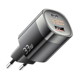 Essager Ładowarka sieciowa, Essager, ECTCA-LYB01-Z, GaN, USB-A, USB-C, 33W (czarna)