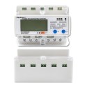 Qoltec 50883 Trójfazowy elektroniczny licznik | miernik zużycia energii na szynę DIN | Wi-Fi | TUYA | 400V | LCD