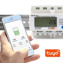 Qoltec 50883 Trójfazowy elektroniczny licznik | miernik zużycia energii na szynę DIN | Wi-Fi | TUYA | 400V | LCD