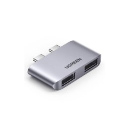 Adapter UGREEN CM413, 2x USB-C do 2x USB 3.1 (szary)
