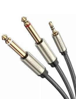 UGREEN UGREEN AV126 Kabel TRS 3.5 mm do 2x TS - 1m (szary)