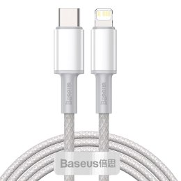 Baseus Kabel USB-C do Lightning Baseus High Density Braided, 20W, PD, 2m (biały)